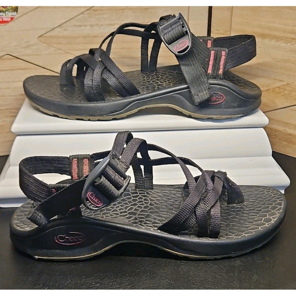 CHACO Zong X Sandals Ecotread Sport Water Hiking Black Pink Women Sz 7
